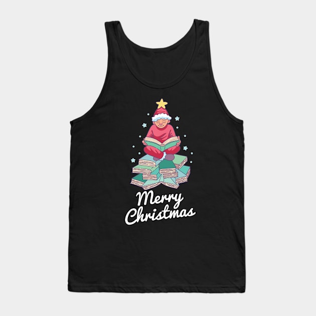 Merry Christmas - Cute gift for book lovers Tank Top by Shirtbubble